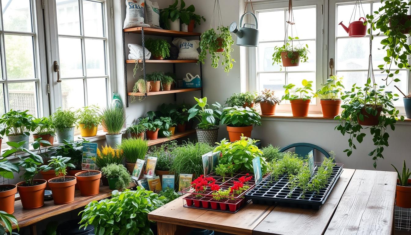 indoor gardening setup