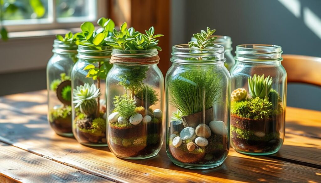 upcycling glass jars for terrariums