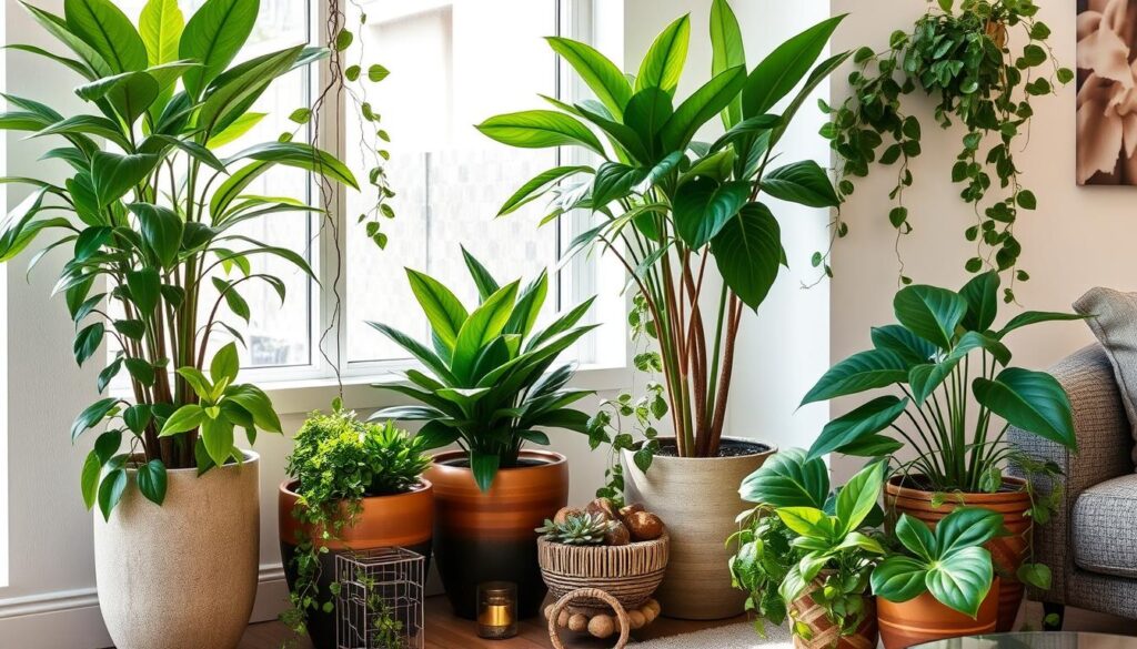 visual interest with indoor plants